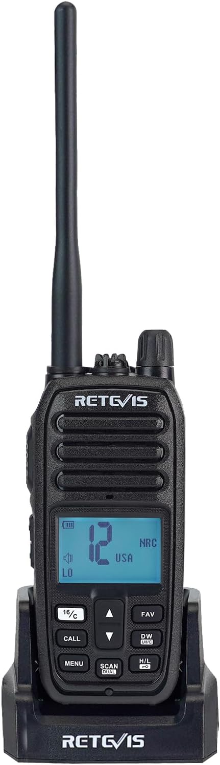 Retevis RM21 Handheld Marine Radio,IP67 Waterproof Floating Two Way Radio,Noise Cancelling Mic,1800mAh,Backlit LCD Display...
