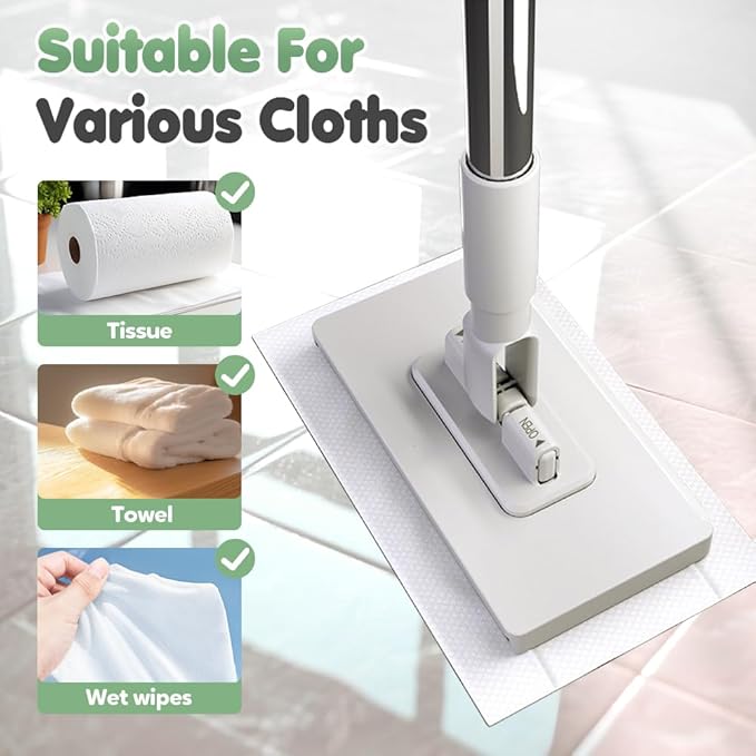 Disposable Dust Mop with 4 Reusable Cloths, mopa desechable para el polvo con 4 PañOs Reutilizables, 39in Long Handle Retractable Gap Dust Cleaner with Locking Head for Multi Surface Clean, Wet & Dry