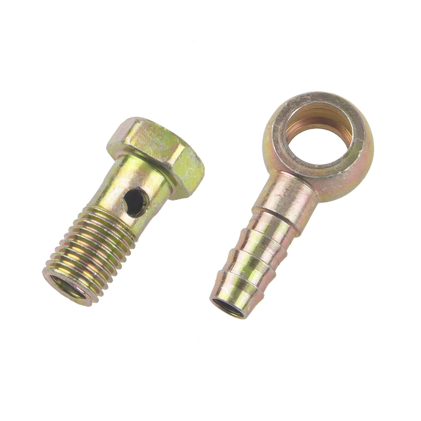 Rrina 2 Sets M12 Banjo Hose Barb Bolt Fittings Banjo Bolt Screw Crush Washer Kit For Car Motorcycle (M12X1.5)