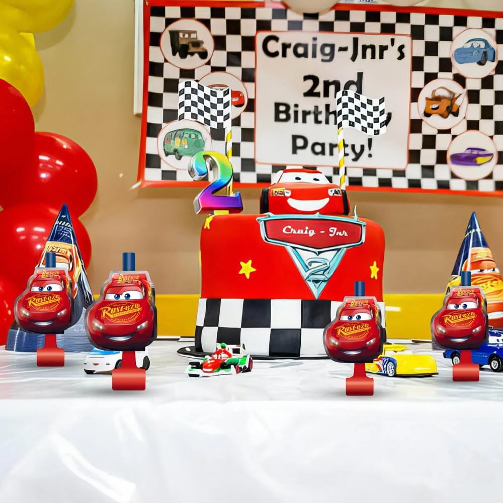 Disney Cars 3 Movie Blowouts (Pack of 8) - Vibrant, Colorful & Sturdy - Perfect for Themed Birthday Parties & Celebrations