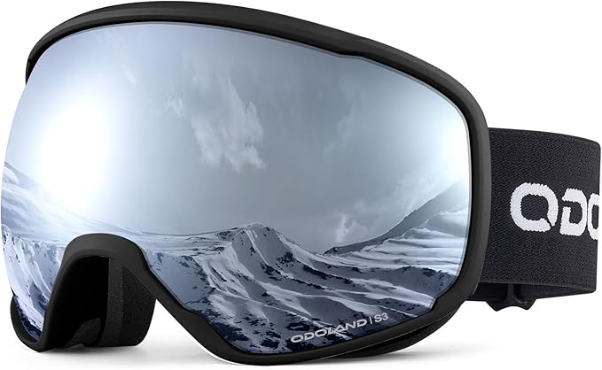Odoland Snow Ski Goggles S2 Double Lens Anti-Fog OTG Windproof UV400 Eyewear for Men, Women and Youth-Skiing Snowboarding