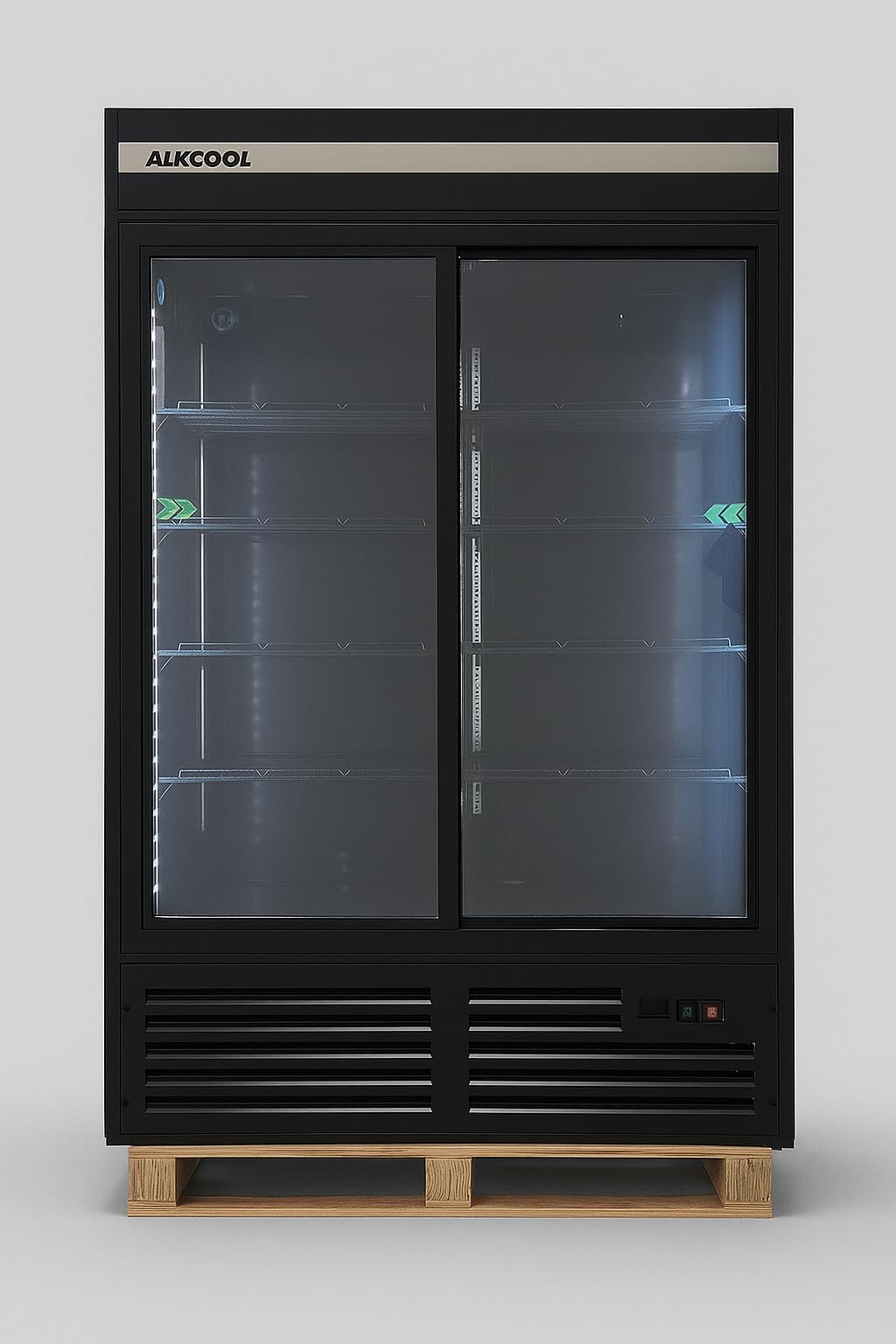 NAFCOOL Commercial Beverage Refrigerator Display Fridge,Two SLIDING Glass Door Drink Cooler with LED Light Adjustable Shelves,ETL Sanitation,43 Cu Ft,47" Wide,Wheels Included