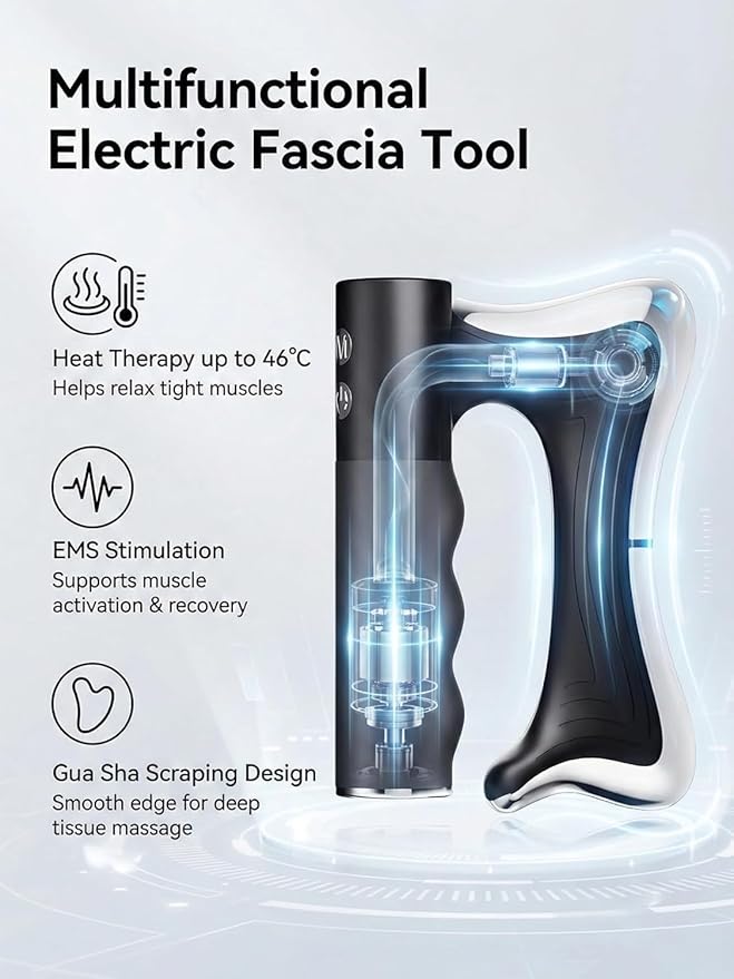 Sculptor Full Body Contour Device with Heat & EMS, Cellulite Massager Skin Firming & Lymphatic Drainage Muscle Relief Better Circulation, Electric Fascia Knife for Belly, Arm, Waist, Leg (black)