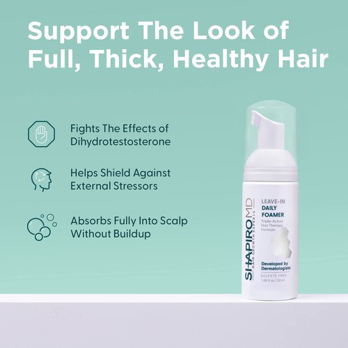 Shapiro MD Hair Growth Experts Thinning Hair Shampoo, Conditioner, Leave-in Foam Bundle for Thicker, Fuller Hair - Unisex-Adults
