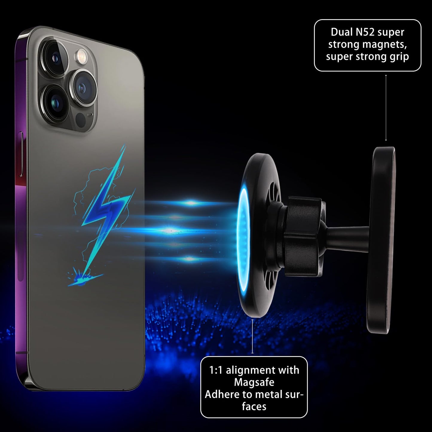 Magnetic Phone Holder For Gym, 360 Adjustable Portable Gym Phone Holder Strong Magnet Phones Mount Grip Attaches To Metal Surfac