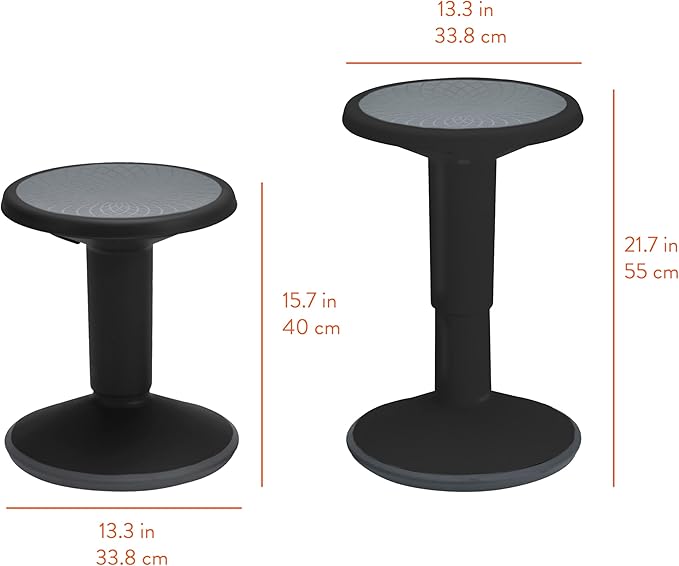 Back2School Express Adjustable Wobble Stool, Flexible Seating, Black
