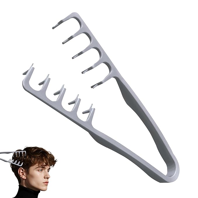 Texture Comb, Volumizing Wide-Tooth Hair Styling Comb, Fluffy Styling Combs, Fringe Parting Brush for Most Hair Types, Creates Fluffy & Layered Hairstyle for Women & Men (Grey)