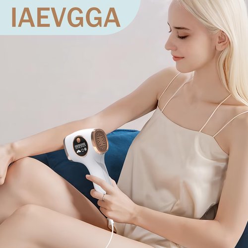 IAEVGGA IPL Hair Removal Device, Portable Permanent Hair Reduction for Men and Women, Home Hair Remover with Razor and Glasses, 999,999 Flashes, Underarms Back Legs Arms Face Bikini Line
