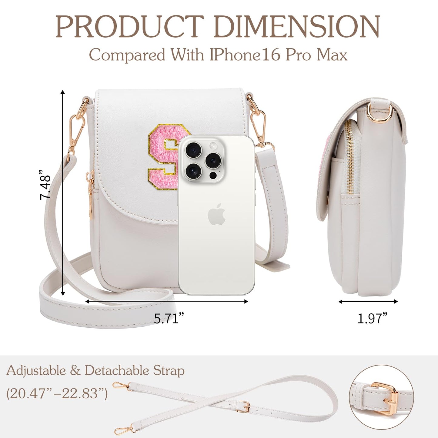 Viverte Party Favors Bags for Kids 8-12 4-8 Party Gift for Teen Girls Prize for Girls Kids Party Accessories Initial Crossbody Bag (Beige S)