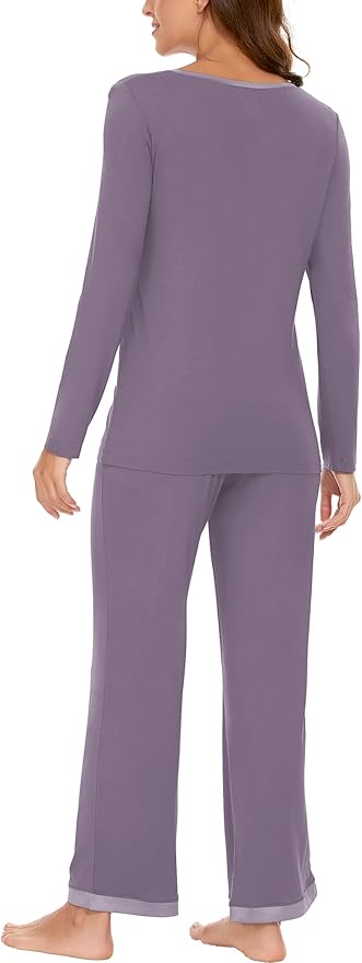 GYS Viscose from Bamboo Women's Pajama Sets Super Soft Long Sleeve Sleepwear Comfy Winter Pjs Sets S-4X