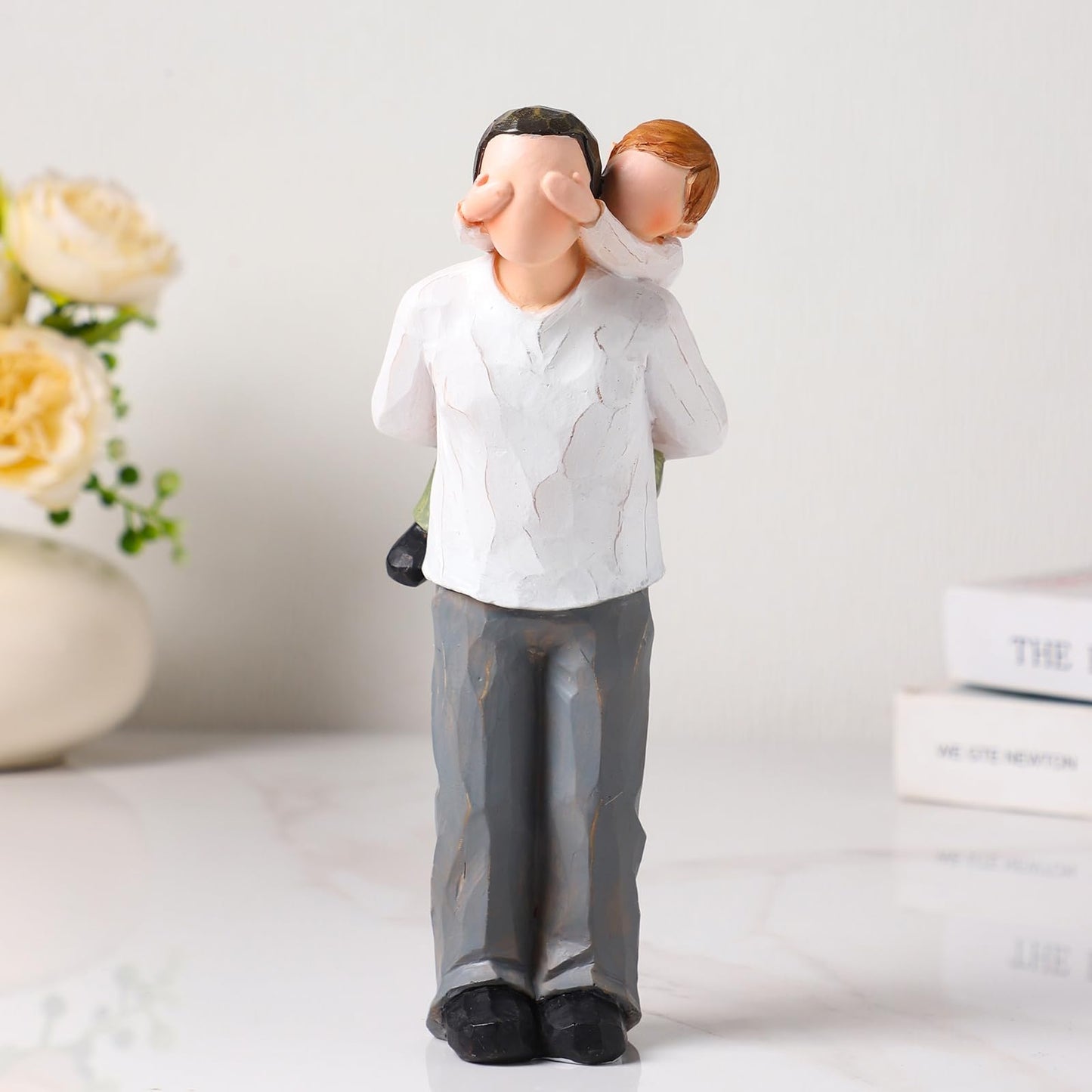 BUTILIVEEN Grandpa Gifts- Grandpa Fathers Day Birthday Gift, 8 Inch Resin Grandfather and Grandson Figurines