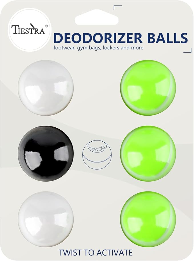 Shoe Deodorizer Balls (6 Pack) – Odor Eaters for Sneaker | Long-Lasting Odor Eliminator Air Freshener for Closet, Locker, Gym Bag, Drawer & Small Spaces | Cologne | Tricolor