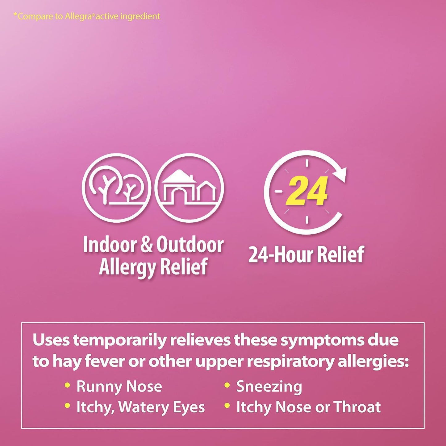 HealthA2Z Fexofenadine Hydrochloride 180mg, Antihistamine for Allergy Relief, 24-Hour Antihistamine for Allergy Relief (120 Count (Pack of 1))