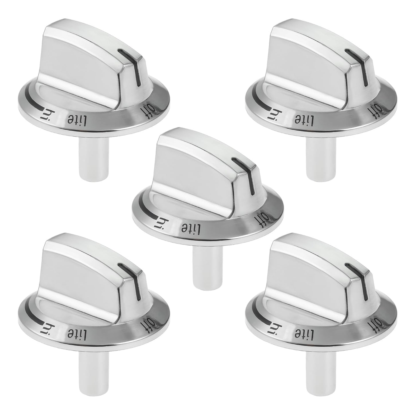 MOOTVGOO 5 Pack 5304525746 Gas Cooktop Knobs  Surface Burner Control Knobs  Range Stove Knobs Replacement for Frigidaire Range Knobs  Replaces 5304504839  4960519  AP6997304  PS16227241  EAP16227241-New