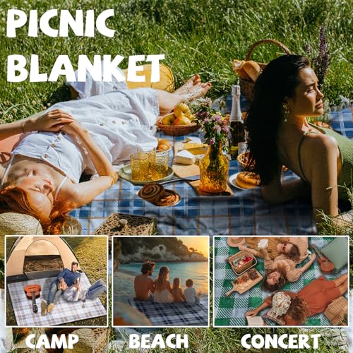 Extra Large Picnic Blankets Portable 80x80 Oversized Waterproof Sandproof Outdoor Beach Blanket Camping Grass Mat Travel E...