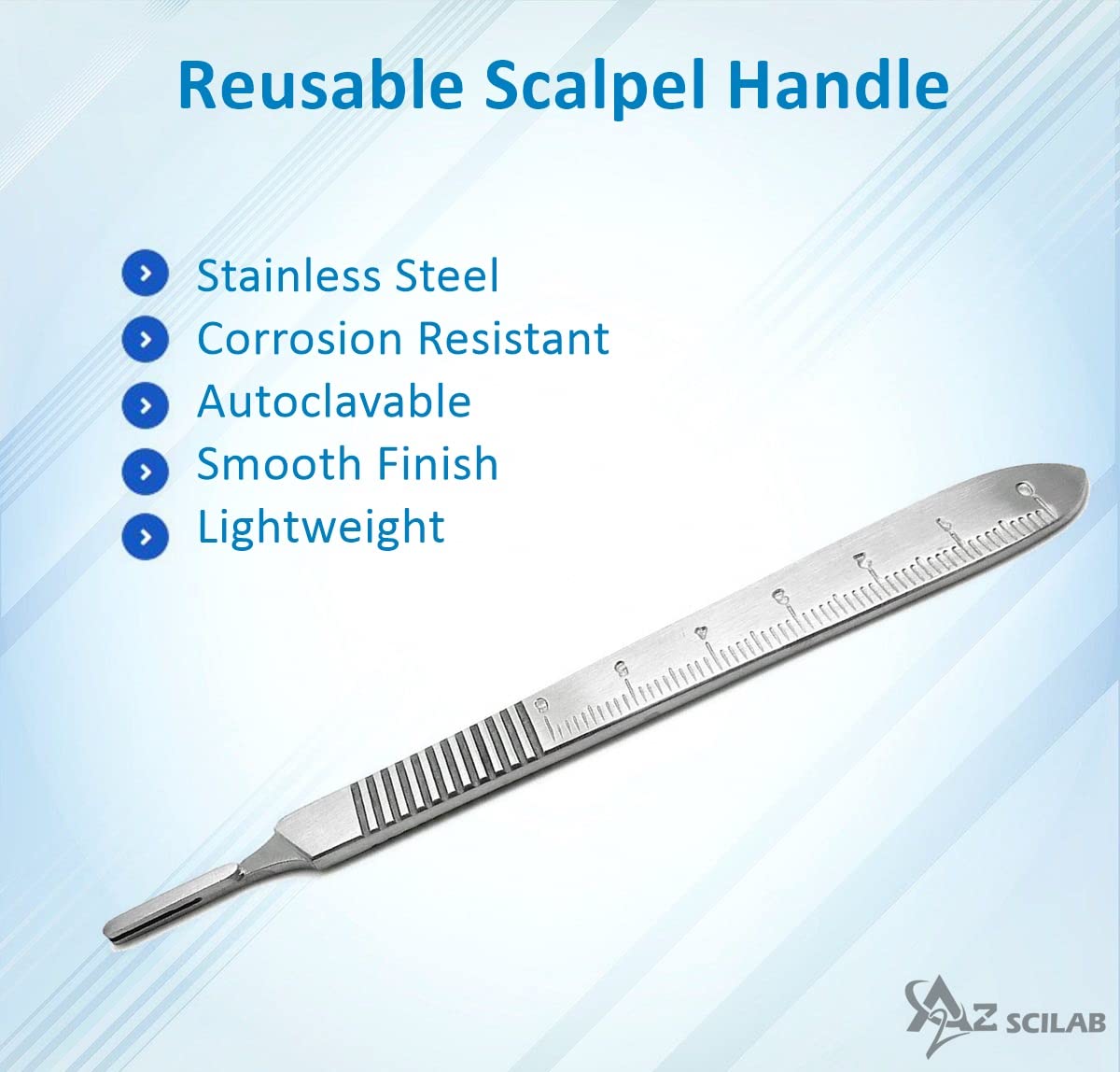 Premium Quality Scalpel Handle #3, Stainless Steel (Fits Size 9-16 Scalpel Blades)