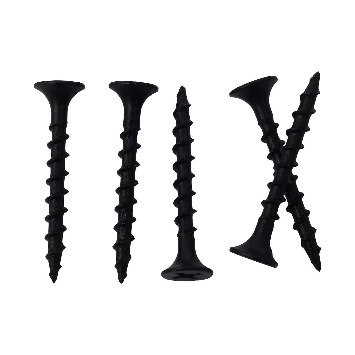 JEGONFRI 210pcs #6 × 1-1/4 inch High Hardness Drywall Screws, Black, Coarse Thread, Phillips Drive, Bugle Head, Black Wood Screws, Wood and More (1-1/4 in, 210)