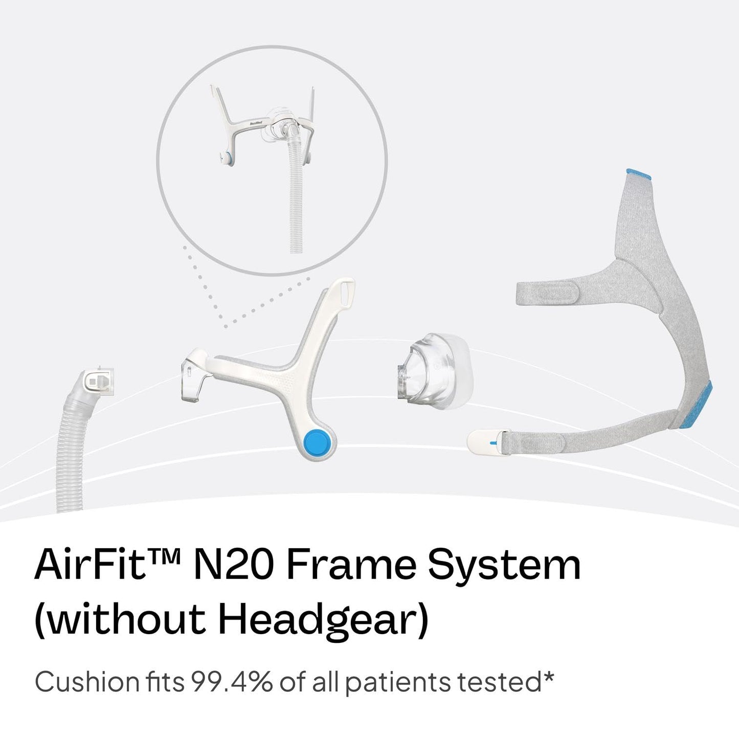 Resmed AirFit N20 Frame System - for Nasal CPAP Mask - Replacement CPAP Accessories - Without Headgear - Medium