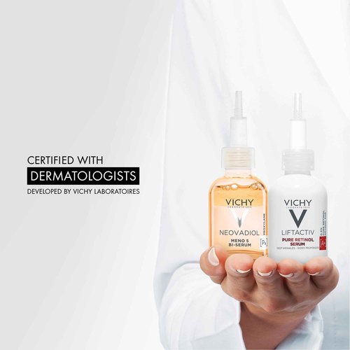 Vichy LiftActiv Pure Retinol Serum for Face Vichy Neovadiol Serum for Peri and Post Menopause, Anti Aging Serum to Reduce Wrinkles and Dark Spots