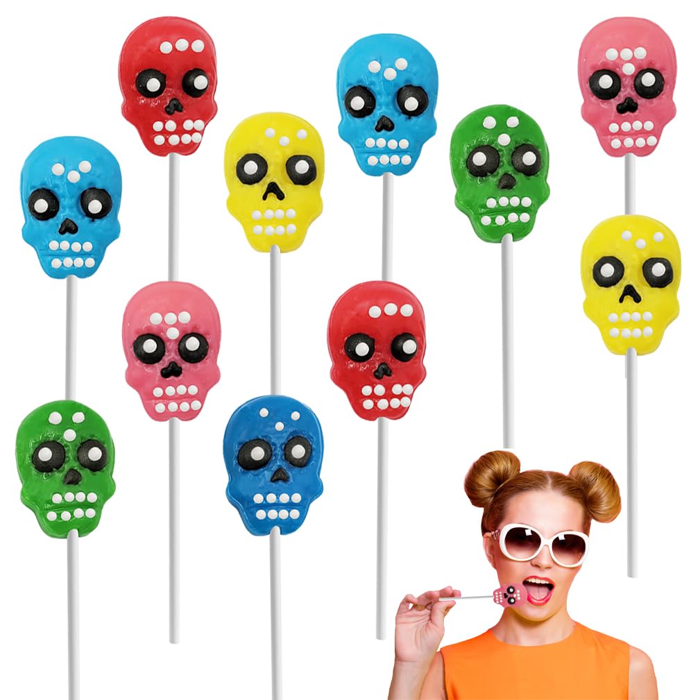 Fruidles Halloween Skull Candy Day of the Dead Lollipops Individually Wrapped (24-Pack