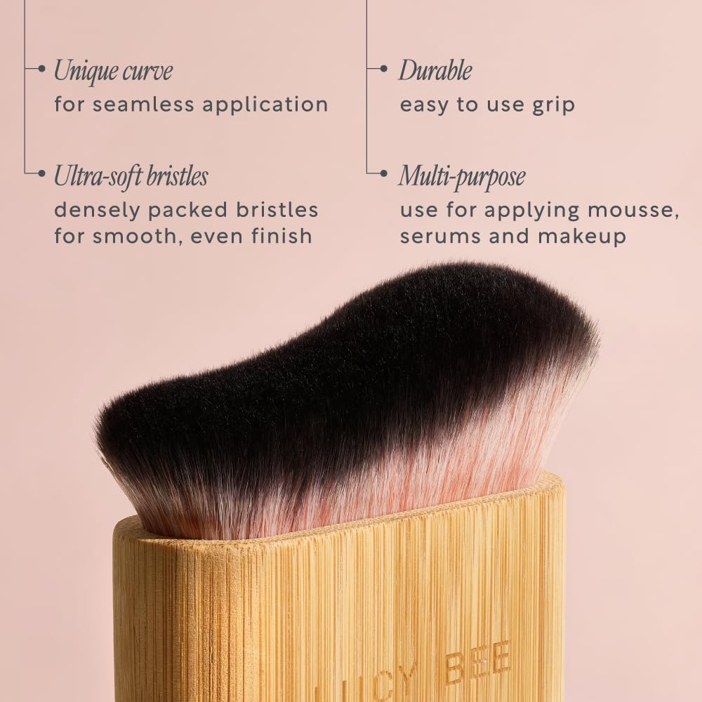 Lucy Bee Large Blending Brush for Self Tan and Makeup, Sunless Tanner Kabuki Brush, Streak Free Self Tanning Applicator For Face