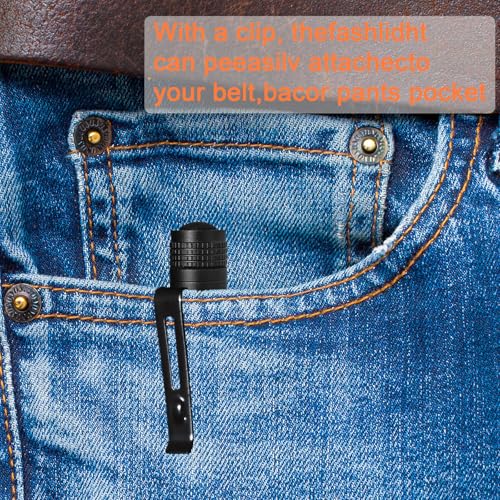 ATZNZIK 2 Pcs Mini LED Flashlight Small Pocket Flashlights with Clip Pen Lights Flashlights Bulk for Inspection, Work, Eme...