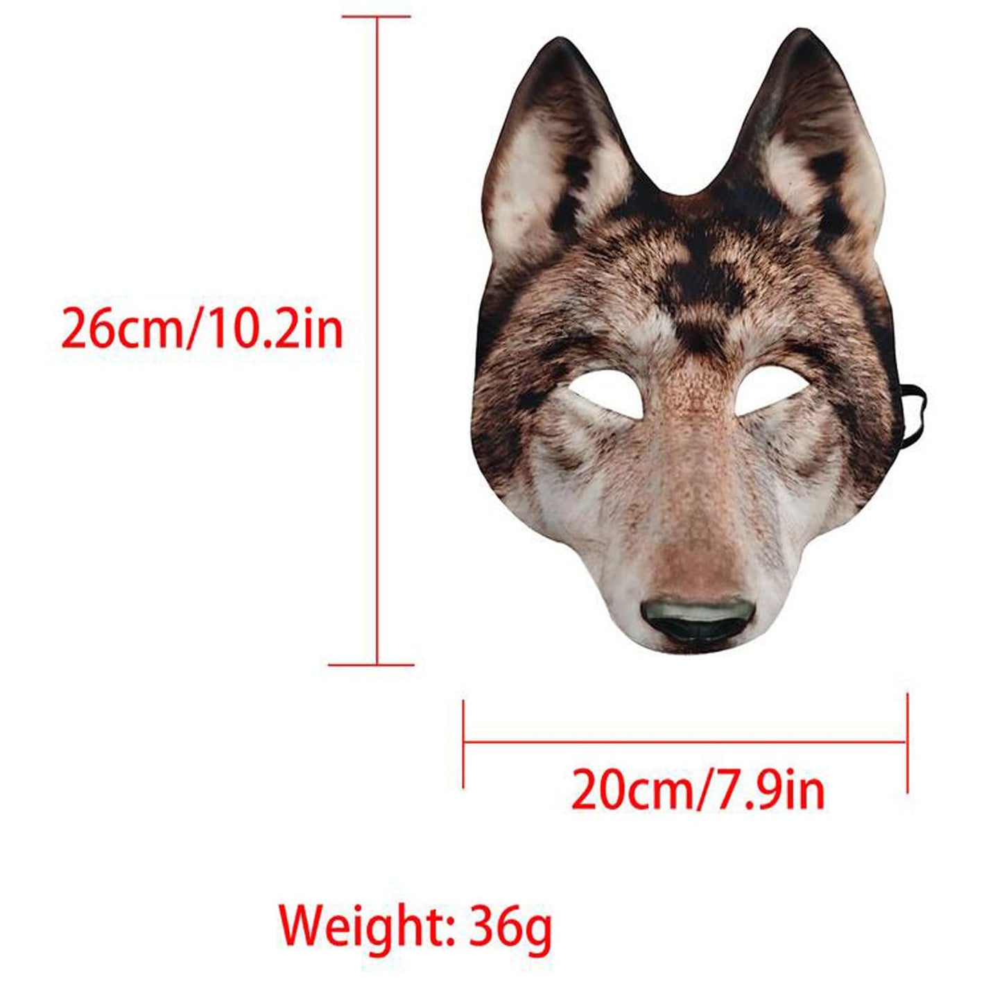Valpeak Unleash Your Inner Wolf with Our Therian Wolf Mask, Tail, and Paw Set(brown wolf mask)