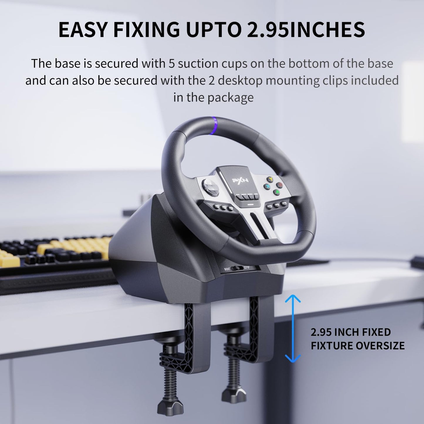 PXN Gaming Steering Wheel - V9 GEN2 Racing Wheel 270/900° Car Simulation with Pedal and Shifter, Paddle Shifters Driving Wheel for PC, PS4, Xbox One, Xbox Series X|S