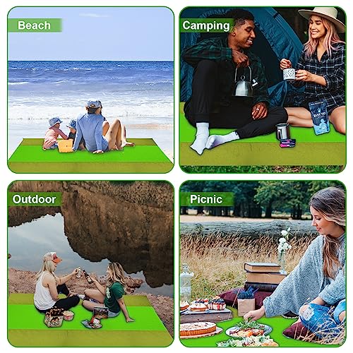 SZHLUX Beach Blanket,108" X 84" 1-5 Adults Extra Large Beach Mat, Big & Compact Sand Free Mat Quick Drying for Travel Camp...