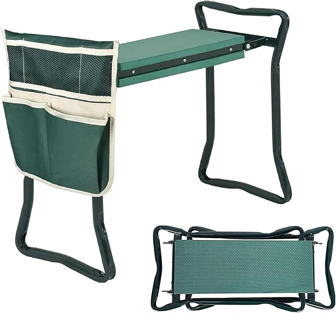 TJHSM Multifunctional Garden Kneeler & Seat - Heavy Duty Folding Kneeling Bench with Handles, Ideal for Gardening and Sitting - Perfect Garden Stool for Seniors Women