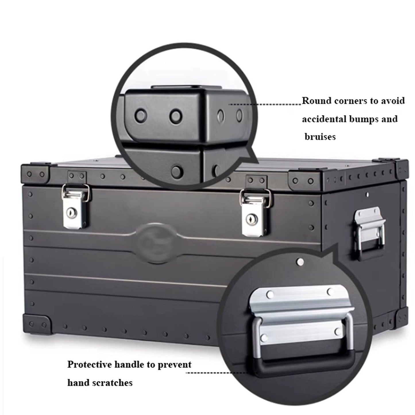 DAQERHSH Camping Storage Box Outdoor Camping Trunk Organizer Cargo Organizer Trunk, Aluminum Alloy Storage Box,Portable Lockable Multifunctional Large Capacity Storage Box Folding storage box(40L)