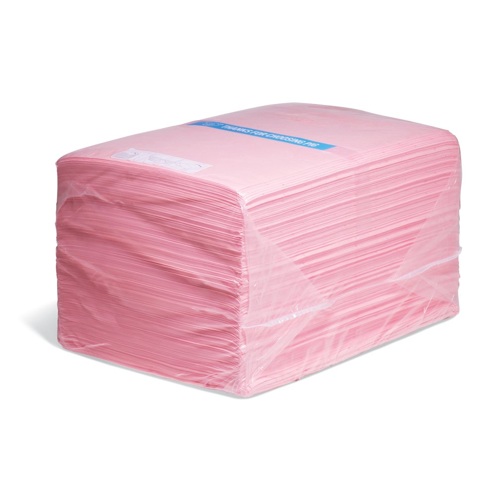 PIG Hazmat Chemical Absorbent Mat Pads - 200 Pads per Bag - 15" W x 20" L - Absorbs up to 14 oz. per Pad - MAT302