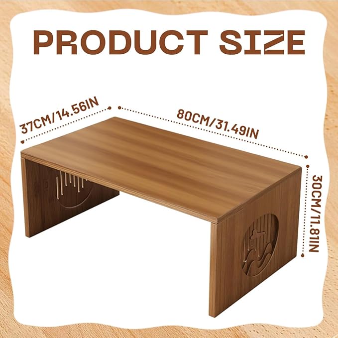 GSYUWIH Folding Coffee Table, Japanese Folding FloorTable, Foldable Bamboo Floor Coffee Table, Portable Coffee Tables with No Assembly Required, Suitable for Tea Rooms, Restaurants, and Living Rooms