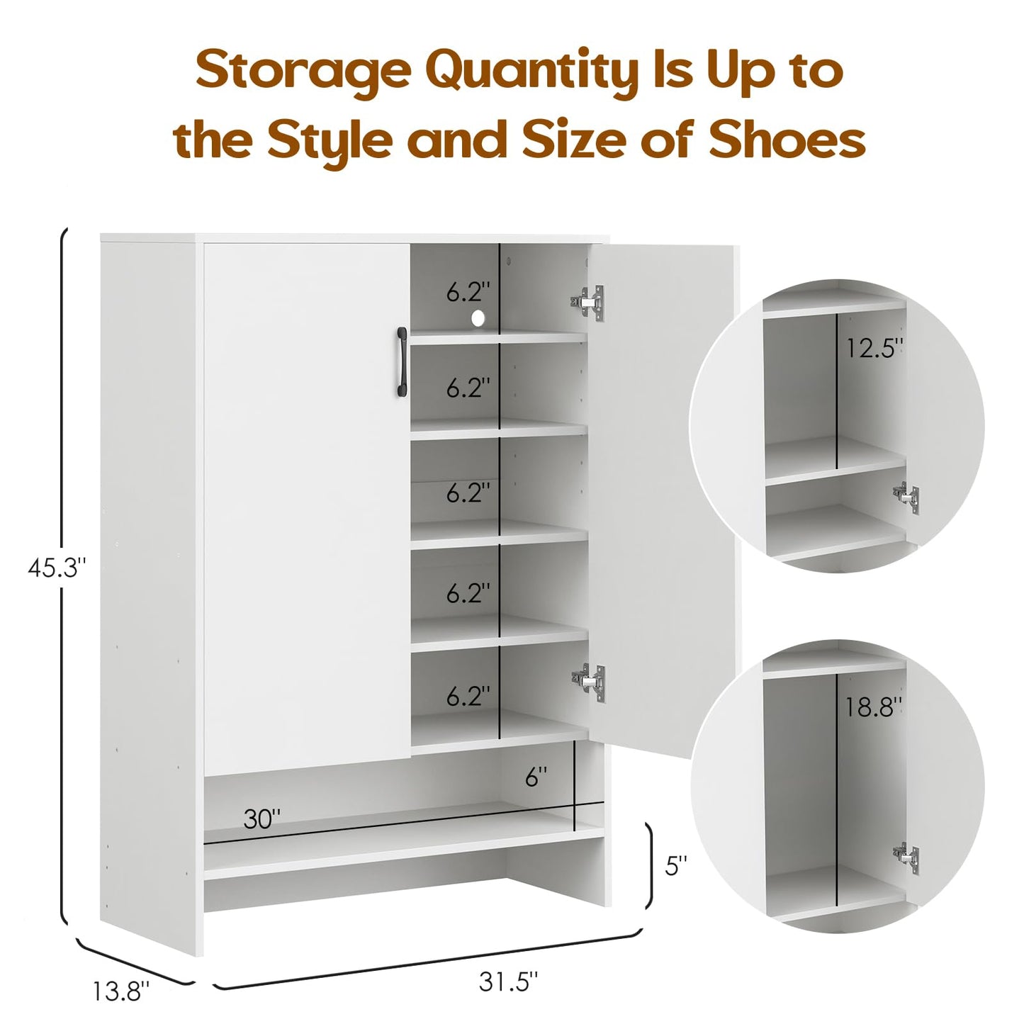 Soohow Shoe Cabinet with Doors, 7 Tier 28 Pairs Shoe Cabinet Storage for Entryway, Hidden Narrow Shoe Cabinets with Adjustable Shelves for Hallway, Living Room