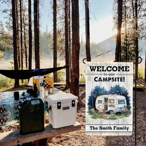 Ganshan Bi Custom Welcome to Our Campsite Garden Flag 12.5 X 18 Inch Double Side Trailer RV Camp Camping Campfire Decor Fl...