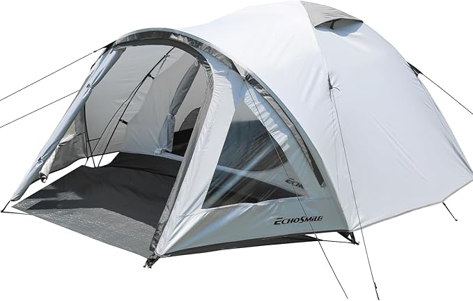EchoSmile Camping Tent for 2-3 Person, Waterproof Dome Tent with Vestibule, Ultralight Easy Setup for Outdoor Camping, 3 S...