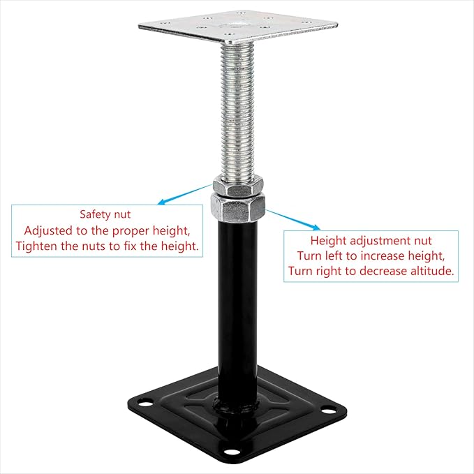 YXGJDP 4-Pack Lift Supports,Adjust Supports,Level Supports,Floor Jacks,Adjustable House Jack for The Floor,Mini Screw Jack- Post 6" to 9".