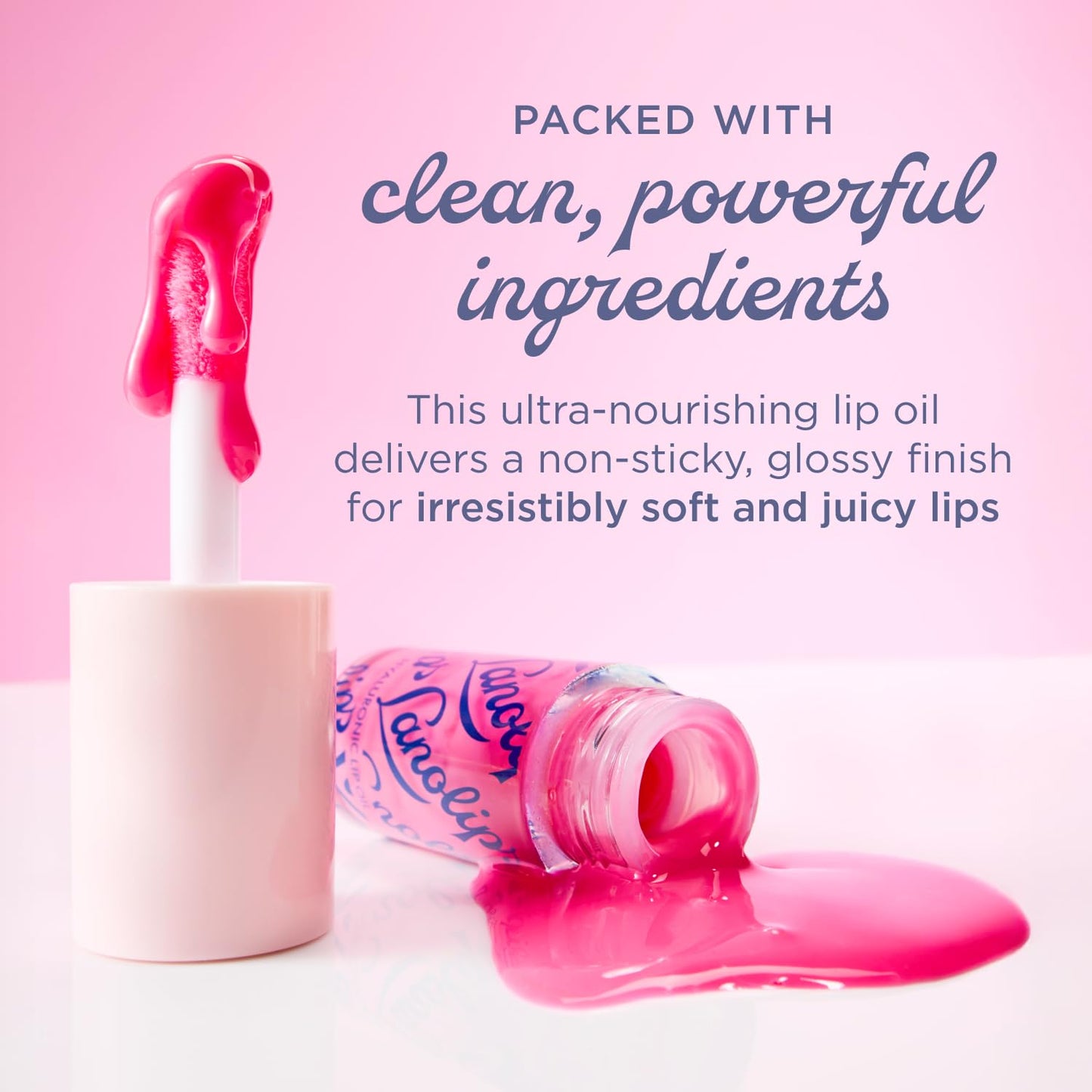 Lanolips Hydrating Lip Oil - Plumping Lip Gloss Infused with Lanolin Oil, Hyaluronic Acid & Vitamin E - Non-Sticky, Glossy Finis