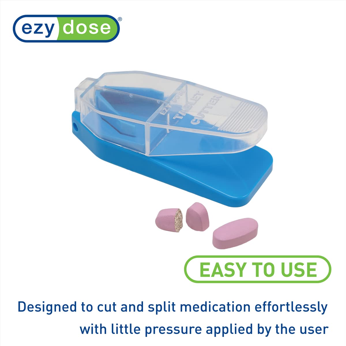 EZY DOSE Pill Cutter and Splitter Cuts Pills, Vitamins, Tablets Stainless Steel Blade Travel Sized Colors May Vary, 1 Count (Pack of 2) (67015)