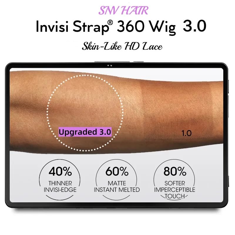 snv Game Changer 360 Glueless Wigs Invisible Drawstring Snug Fit Full HD Lace Wigs Human Hair Pre Plucked Pre Cut Bleached Tiny