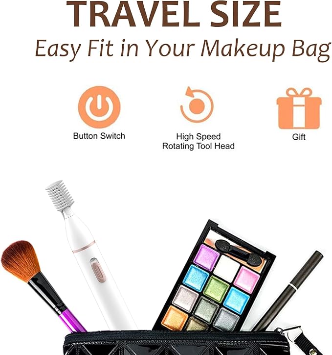 Eyebrow Trimmer Razor for Women - Electric Eye Brow Trim Shaver - Painless Brow Trimming Rechargeable Facial Hair Removal for Eyebrows Chin Peach Fuzz Lips Ear Face Neckline with Comb