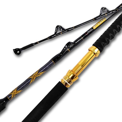 Fiblink 1-Piece Saltwater Offshore Trolling Rod Big Game Rod Conventional Boat Fishing Pole (5’6”, 6’, 6’6”) (5'6" - 30-50lbs)