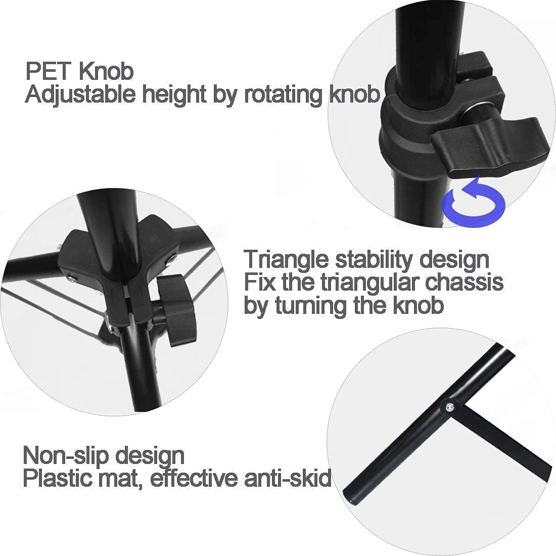 Projector Floor Stand, Portable Tripod Mount - Folding Stand for Projector, Camera, Webcam (18" to 40") - Supports Up to 3lbs (1.5kgs)
