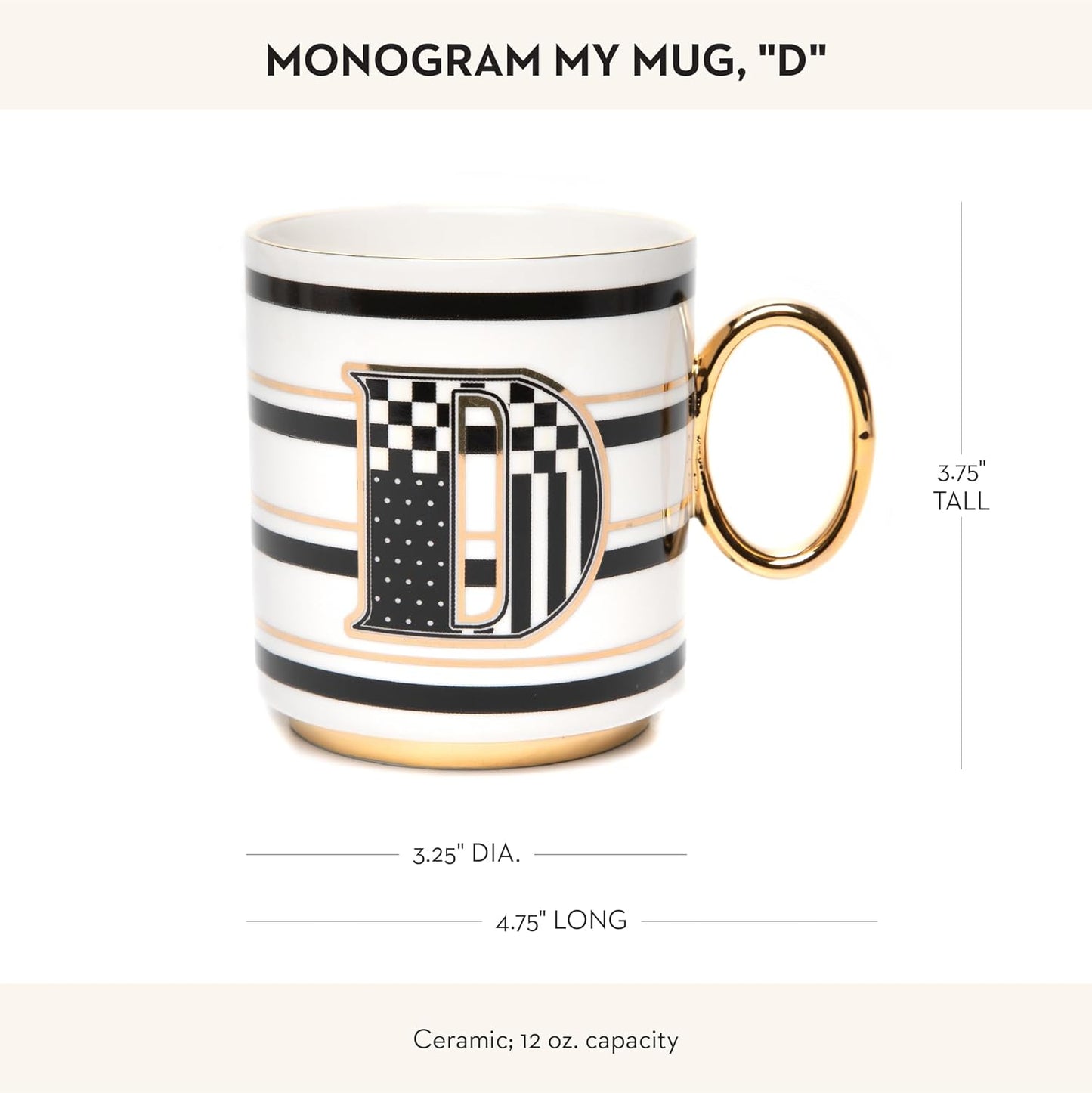 MACKENZIE-CHILDS My Mug, Decorative Ceramic Coffee Mug with Handle, D