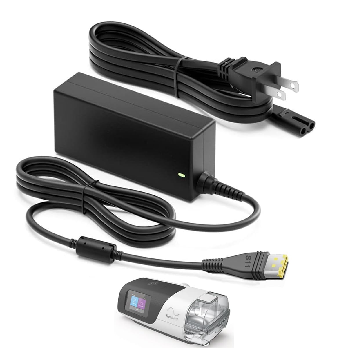 for ResMed AirSense 11 Power Cord, 65W 24V 2.71A Power Suply Replacement for ResMed 39205 E1399 / ResMed 390010 R390-7230, AirSense 11, AirCurve 11, AirMini, S11, AutoSet, 9.8FT Charger Cable