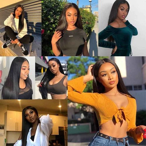Natural Black Straight Human Hair Bundles 3 Bundles Straight Hair Brazilian Virgin Human Hair Extensions Unprocessed Hair Bundles for Women 24 26 28 Inch