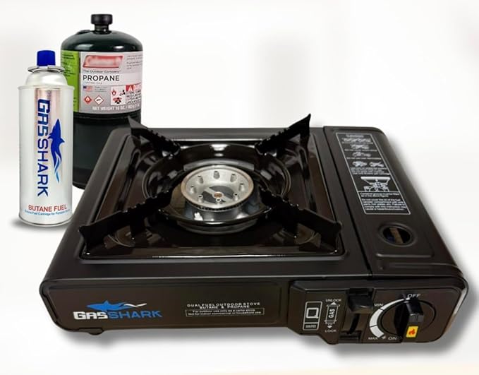 Dual Fuel Propane or Butane Portable Stove | 12,000 BTUs | Camping Stove | Outdoor Cooking and Emergency Kit | Propane Hos...