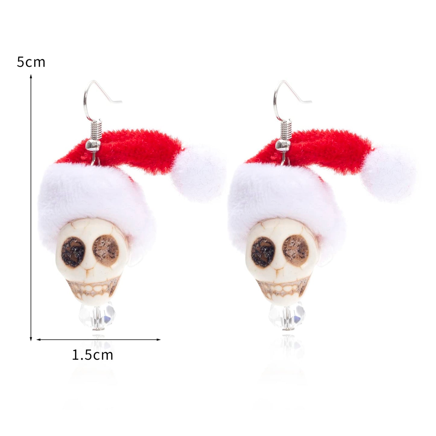 ZKBKJSPZJB Skull Cherry Earrings/Red Skulls Earrings/Halloween earrings/funky spooky quirky earrings/Nickel Free