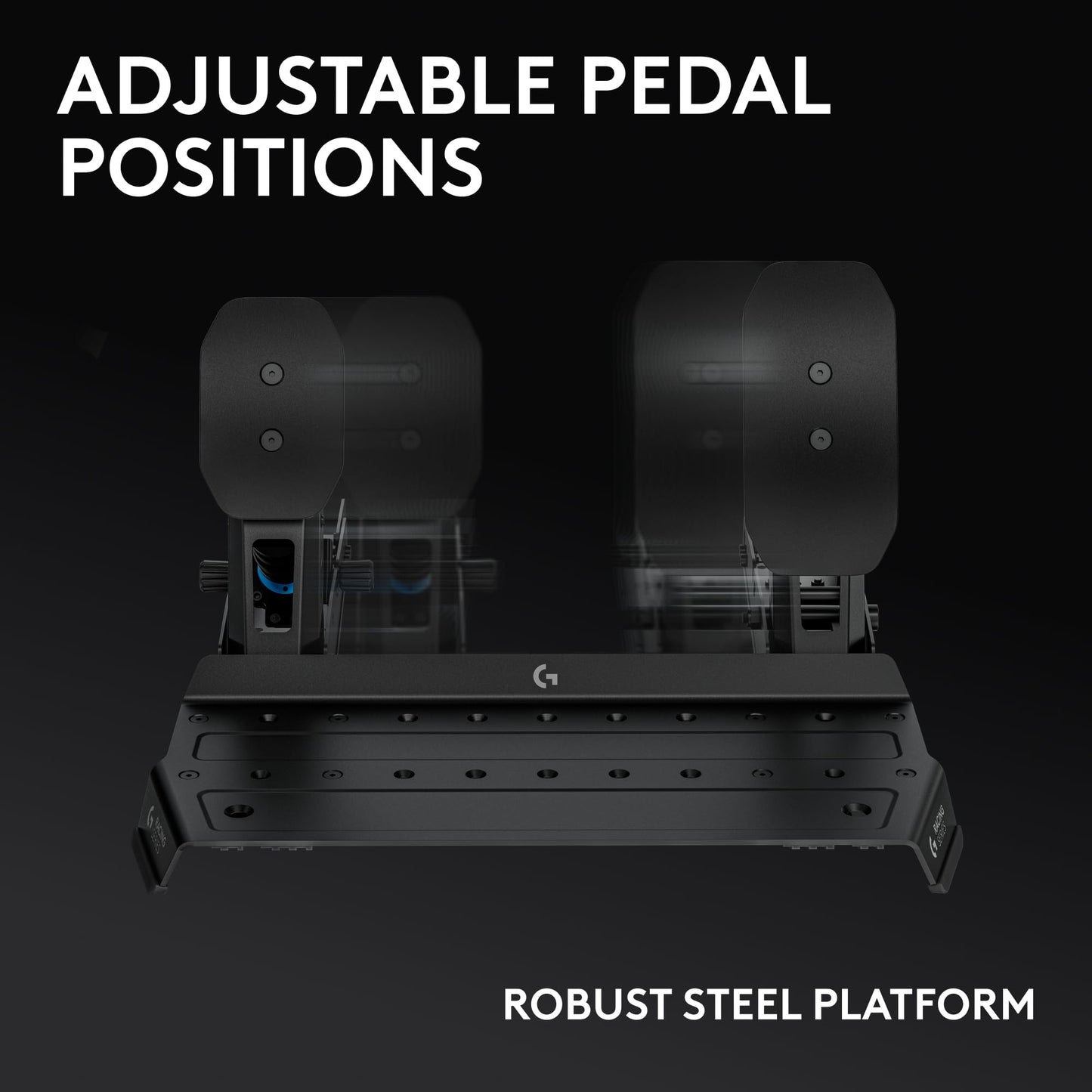 Logitech G RS Pedals - Sim Racing Pedals with 75 kg Load Cell Brake, Adjustable Pedal Positions, Modular Design, Robust Extendable Steel Frame