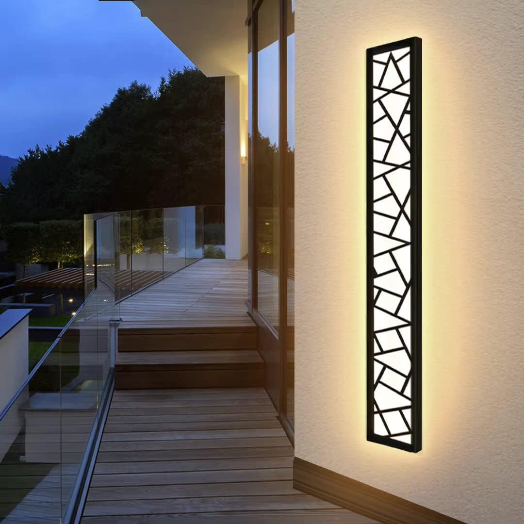 TRUWELLA Outdoor Wall Lights 31.5inch Modern Outdoor Wall Sconce LED Long Wall Sconces Black Front Porch Light Waterproof Led Wall Light IP67 3000K Exterior Lighting fixtures